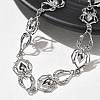 304 Stainless Steel Spider Link Chain Necklaces for Women Men NJEW-A043-06P-2