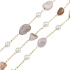 Natural Botswana Agate Nuggets & 316 Stainless Steel Handmade Link Chains CHS-K021-14G-10-1