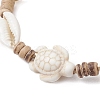 Ocean Theme Adjustable Cowrie Shell & Coconut Braided Bead Bracelets BJEW-JB11461-02-3