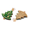 Glitter Star Christmas Tree Acrylic Dangle Stud Earrings EJEW-L203-12B-2