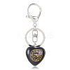 Natural Obsidian Heart with Eye of Horus Keychain PW-WG82166-03-1