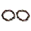 Natural Multicolor Tourmaline Chip Beaded Stretch Bracelet X-G-H294-01A-01-1