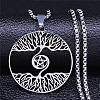 Non-Tarnish 201 Stainless Steel Pendant Necklaces NJEW-C042-07P-1