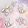14Pcs 2 Style Cat & Heart Iron Binder Clips AJEW-GF0007-05-6