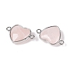 Natural Rose Quartz Love Heart Pendants G-T138-205H-P-2