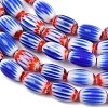 Handmade Millefiori Glass Oval Beads Strands LK-Z001-02B-04-2