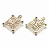 Brass Micro Pave Clear Cubic Zirconia Peg Bails Pendants KK-S356-193G-NF-2