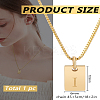 1Pc Stainless Steel Letter Rectangle Pendant Necklaces NJEW-LP0001-34I-G-2