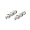 Brass Micro Pave Clear Cubic Zirconia Spacer Bars KK-P302-26P-1