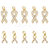 10Pcs 2 Styles Brass Micro Pave Clear Cubic Zirconia Pendants KK-HS0001-93-1