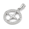 304 Stainless Steel Micro Pave Cubic Zirconia Pendants STAS-D112-03P-01-2