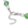 Christmas Theme Faceted Rondelle Glass & White Round ABS Plastic Imitation Pearl Beaded Necklaces for Women NJEW-JN05464-01-5