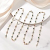 Natural Indian Agate Beaded Round Link Chains AJEW-JB01533-01-1