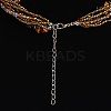 Tiger Eye Multi-strand Necklaces NJEW-L143-02-3