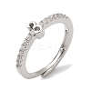 Rack Plating Brass Clear Cubic Zirconia Number 3 Adjustable Rings for Women RJEW-S407-09P-03-1