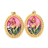 304 Stainless Steel Enamel Pendants STAS-U061-48G-02-1