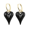 Brass Enamel Hoop Earrings for Women EJEW-U055-26G-01-2