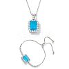 Retro Style Adjustable Brass Cubic Zirconia Jewelry Set XF9116-1
