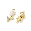 Brass Micro Pave Clear Cubic Zirconia and Enamel Charms KK-A300-22G-01-2