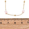 304 Stainless Steel with Dyed Pink Natural Shell Disc Beads Link Chain Necklaces for Women NJEW-K255-46G-5