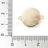 Brass Enamel Flat Round with Rose Connector Charms KK-M308-01G-02-3