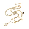 Summer 304 Stainless Steel & White Acrylic Pendant Double Layered Necklaces for Women NJEW-U044-02A-G-2
