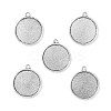 Tibetan Style Antique Silver Alloy Flat Round Pendant Cabochon Settings X-TIBEP-M022-45AS-1