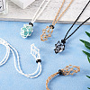 Fashewelry 9Pcs 9 Style Adjustable Braided Waxed Polyester Cord Macrame Pouch Necklace Making NJEW-FW0001-04-7