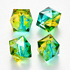 Two Tone Transparent Spray Painted Acrylic Beads X-ACRP-T005-26P-1