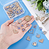 48Pcs 12 Styles Alloy Rhinestone Pendants FIND-GA0007-12-3