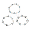 3Pcs Ocean Theme Natural Shell & Alloy Beaded Stretch Bracelets for Men Women BJEW-JB12387-2