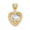 Brass Micro Pave Cubic Zirconia Pendants KK-K401-07A-01-1
