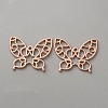 Butterfly Zinc Alloy Open Back Bezel Pendants FIND-WH0016-61E-RG-1