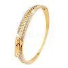 Zipper Shape 304 Stainless Steel and Crystal Rhinestone Cuff Bangles FS-WGD2D65-01-5
