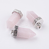 Natural Rose Quartz Pointed Pendants G-E442-03S-1