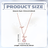 1Pc Butterfly & Teardrop Pendant Necklaces NJEW-LP0003-18RG-2