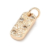 Five Elements Theme Brass Micro Pave Clear Cubic Zirconia Charms KK-F934-02E-G-2