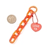 5Pcs 5 Colors Acrylic Heart & Cable Chain Pendant Decoration HJEW-JM03873-3