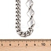 304 Stainless Steel Cuban Link Chain Rhombus Link Chain Necklaces for Men Women NJEW-G186-01P-02-6