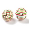 Printed Wood European Beads WOOD-Z002-03C-2
