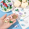 50Pcs UV Plating Opaque Acrylic Beads MACR-YW0004-11-5