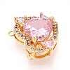 Brass Micro Pave Cubic Zirconia Charms KK-N261-05G-2