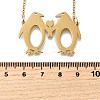 304 Stainless Steel Laser Cut Double Penguin Pendant Necklaces for Women Men NJEW-Q032-01A-G-5