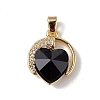 Real 18K Gold Plated Rack Plating Brass Micro Pave Clear Cubic Zirconia Pendants KK-C015-20G-09-1