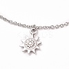 Alloy Sun Charm Anklets AJEW-AN00334-02-2