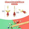 8Pcs Christmas Angel Handmade Lampwork & ABS Plastic Imitation Pearl Pendant Decorations HJEW-FS00065-3