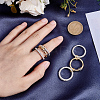 2Pcs 3 Layed Brass Rhinestone Finger Rings for Women RJEW-UN0003-09-3