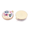 Printed Rack Plating Alloy Enamel Pendants ENAM-T020-02A-2