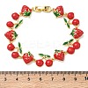 Brass & Enamel Link Chain Bracelets for Women BJEW-A171-02G-5