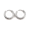 Non-Tarnish 304 Stainless Steel Grooved Hoop Earrings EJEW-M218-01A-P-6